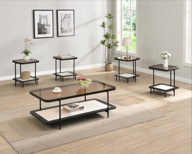 Service tables set - 5 pieces - black