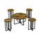 Tea table set - 5 pieces - brown