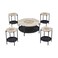 Two-tier service tables set - 5 pieces - wooden