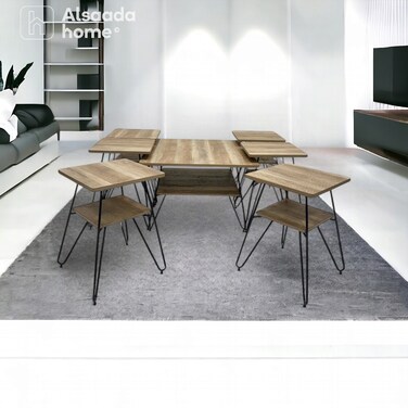 Wooden surface service tables set - 7 pieces