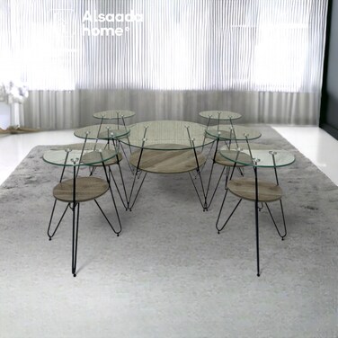 Service Table Buy Glass top service tables set - 7 pieces Online | Carrefour KSA