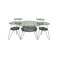 Glass top service tables set - 7 pieces