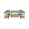 Wood + glass tea table set, 5 pieces