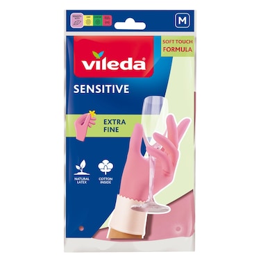 Vileda Sensitive Cleaning Gloves, Medium