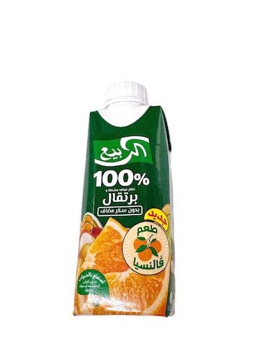 الربيع 100٪ نكتار فواكه مشكلة وبرتقال – نكهة فالنسيا – بدون سكر مضاف – بدون ألوان صناعية أو مواد حافظة 1 لتر