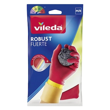 Vileda Heavy-Duty Cleaning Gloves, Medium