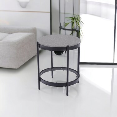 طاولة خدمة مفرد خشب زجاج 55x45x45 سم