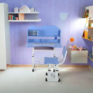 طاولة أطفال مدرسية قابله للتعديل - ازرق