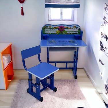 طاولة أطفال مدرسية قابله للتعديل - ازرق