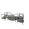 5-piece glass top tea table set