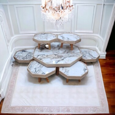 7-piece wooden tea table set