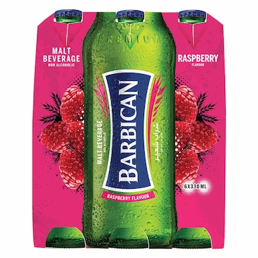 باربيكان شراب شعير غير كحولي بنكهة التوت 330 مل × 6 عبوات زجاجية