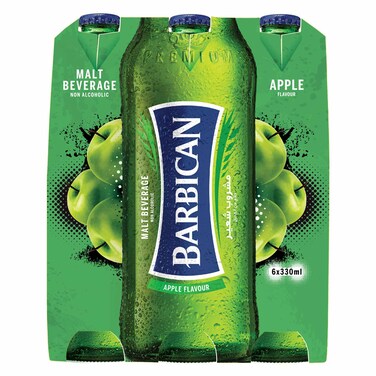بربيكان مشروب الشعير غير الكحولي بنكهة التفاح 330 مل عبوة من 6