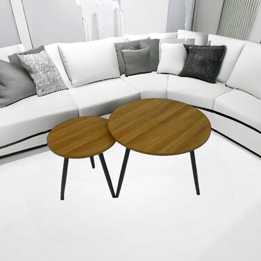 Wooden tea table set 2 pieces