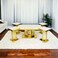 Stainless steel marble service tables set, 5 pieces - gold