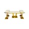 Stainless steel marble service tables set, 5 pieces - gold