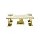 Stainless steel marble service tables set, 5 pieces - gold