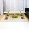 Stainless steel marble service tables set, 5 pieces - gold