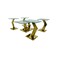 Steel tea table set, 5 pieces - gold