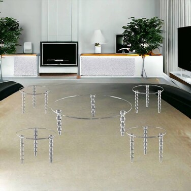 Acrylic floor tables set of 5 pieces