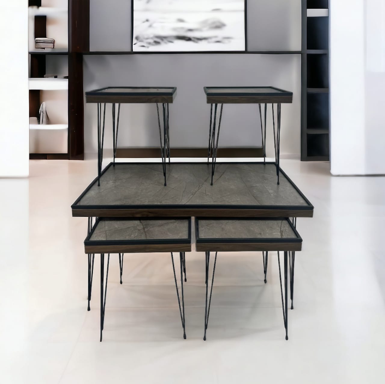 Service Table Buy Wooden service tables set 5 pieces Online | Carrefour KSA