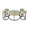 Wood + glass tea table set, 5 pieces