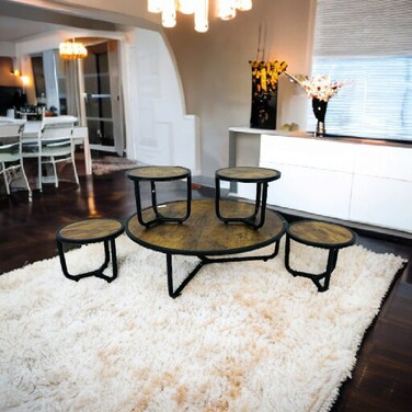 Wooden floor tea table set, 5 pieces