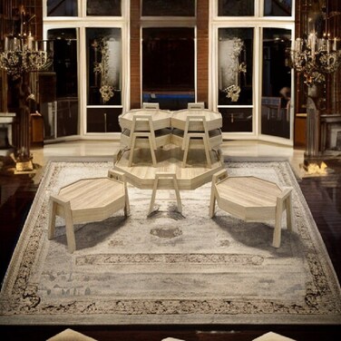 طقم طاولات شاي ارضي -7 قطع