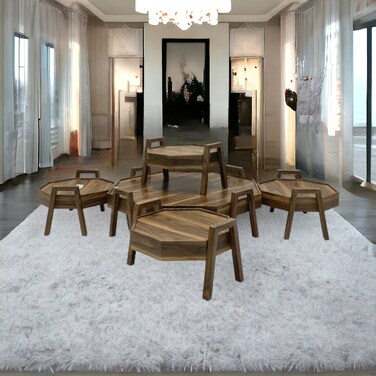 طقم طاولات شاي ارضي -5 قطع