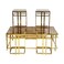 5-piece coffee table set, golden steel