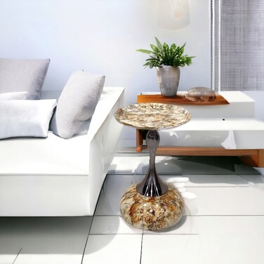 طاولة خدمة مفرد سطح أسود 54×40×40 سم