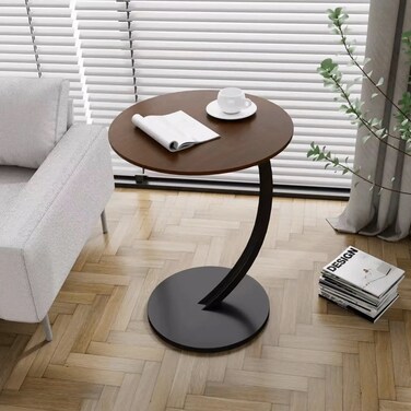 Wooden-metal single coffee table, 40 x 40-60 cm
