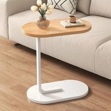 Wooden-metal single coffee table, 45 x 28-60 cm