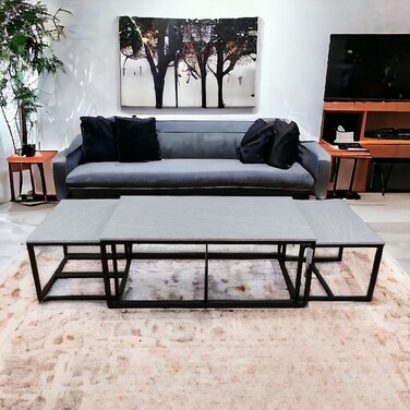 Tea table set - wood - 3 pieces