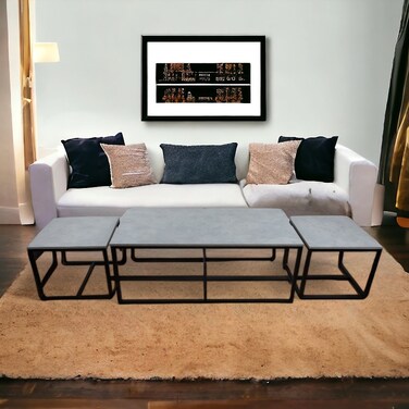 طقم طاولات شاي- خشب -3قطع