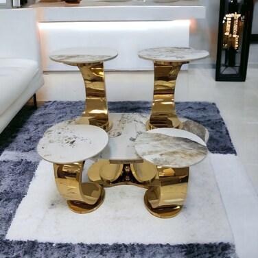 5-piece steel service table set