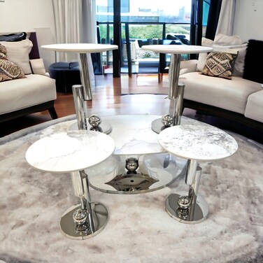 5-piece steel service table set