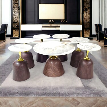7-piece ceramic coffee table set
