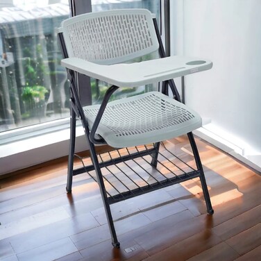 كرسي محاضرات بلاستيك رمادي - 80x55x50 سم