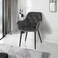 Single chair, beige fabric, 76x58x58cm - dark grey
