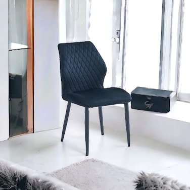 Black single chair - 45 x 47 x 81 cm