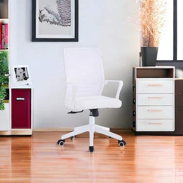 Swivel office chair - white