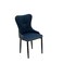 Blue leather single chair, 40 x 50 x 81 cm