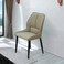 Beige leather single chair, 40 x 50 x 81 cm