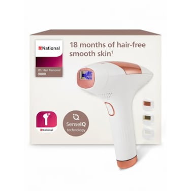 IPL Hair Removal 9000 Series SenseIQ Technology 3 Attachments Body Face Precision Cordless Use BRI955/60 White/Rose Gold