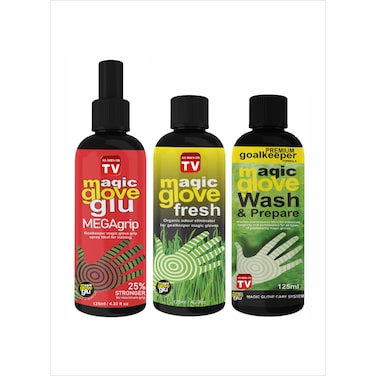 Magic Gloveglu Ultimate Glove Care Kit Glove Glue MegaGrip Spray Freshner &amp; Wash Combo 3x125ml