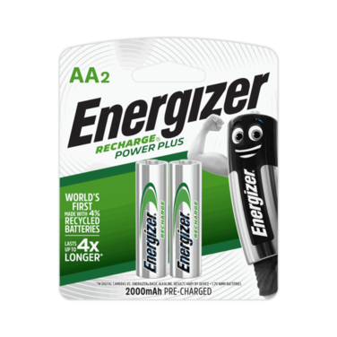 بطاريات AA Power Plus قابلة لإعادة الشحن من إنرجايزر قطعتان فضية NH15RP2/868