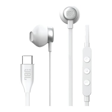سماعة أذن سلكية JBL USB-C داخل الأذن، أبيض، JBLT305C