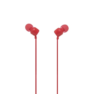 سماعة رأس JBL داخل الأذن مع جهاز تحكم بزر واحد، أحمر، T110