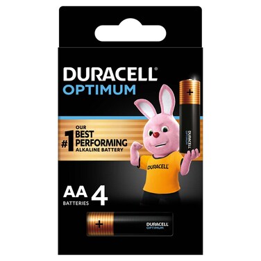 دوراسيل أوبتيموم بطاريات قلوية نوع AA، عبوة من 4 قطع